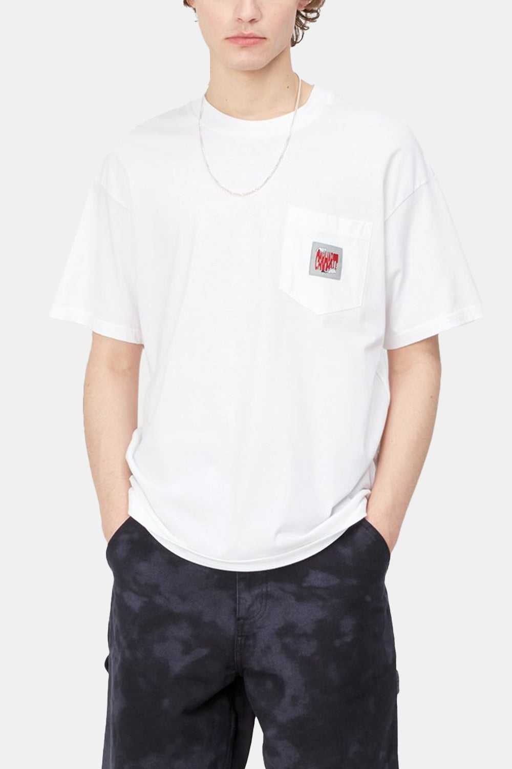 Carhartt WIP Short Sleeved Organic Stretch Pocket T-Shirt (White) | Number Six