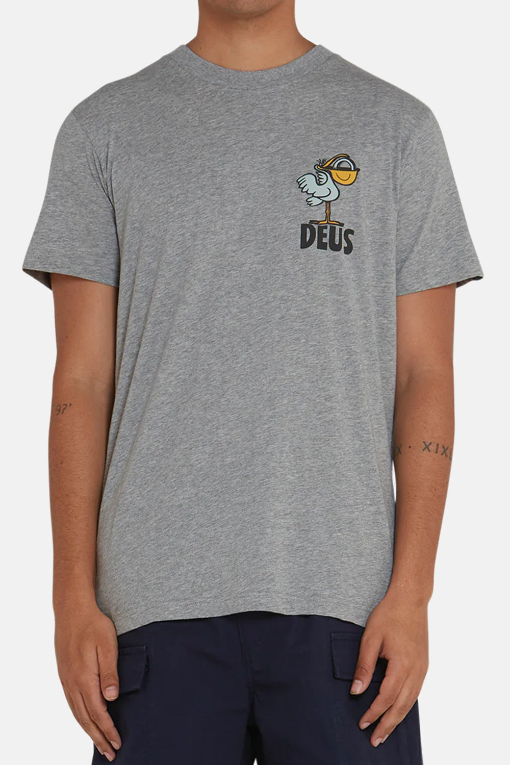 Deus Pegasus Organic Cotton T-shirt (Grey Marle) | Number Six