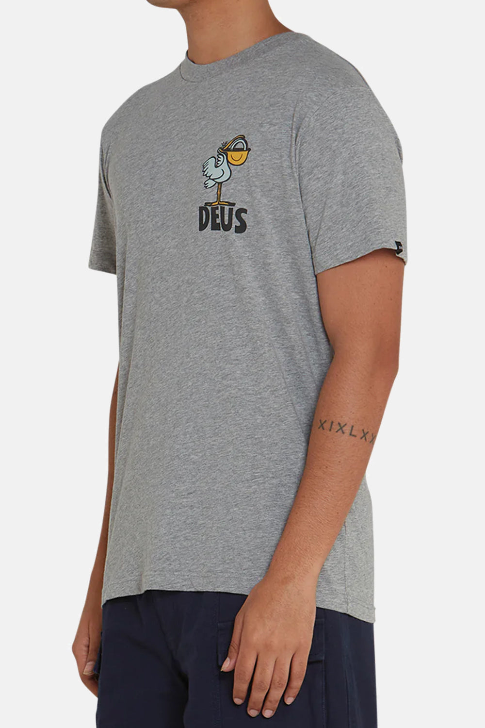 Deus Pegasus Organic Cotton T-shirt (Grey Marle) | Number Six