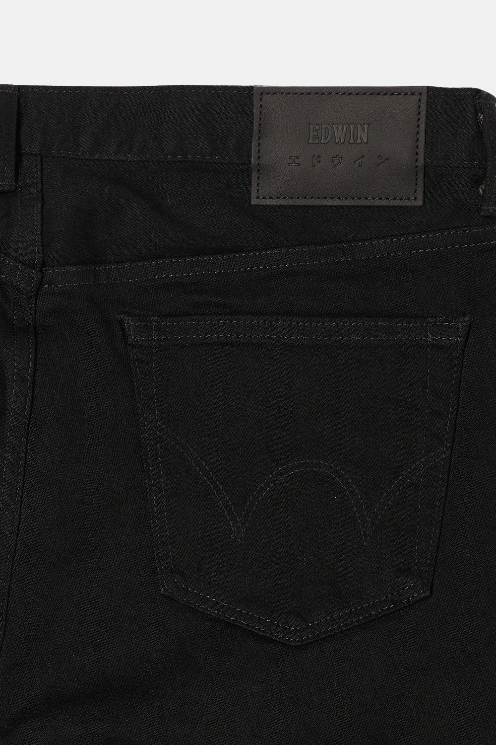 Edwin Regular Tapered Kaihara Black Rinsed Jeans (Green &amp; White Selvage) | Number Six