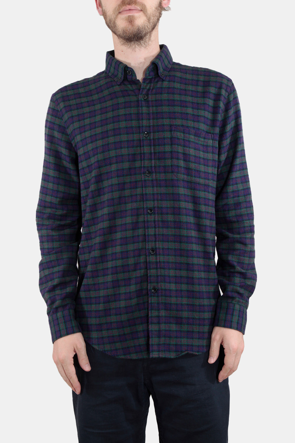 Portuguese Flannel Blom ESP Check Shirt (Blue / Purple) | Number Six