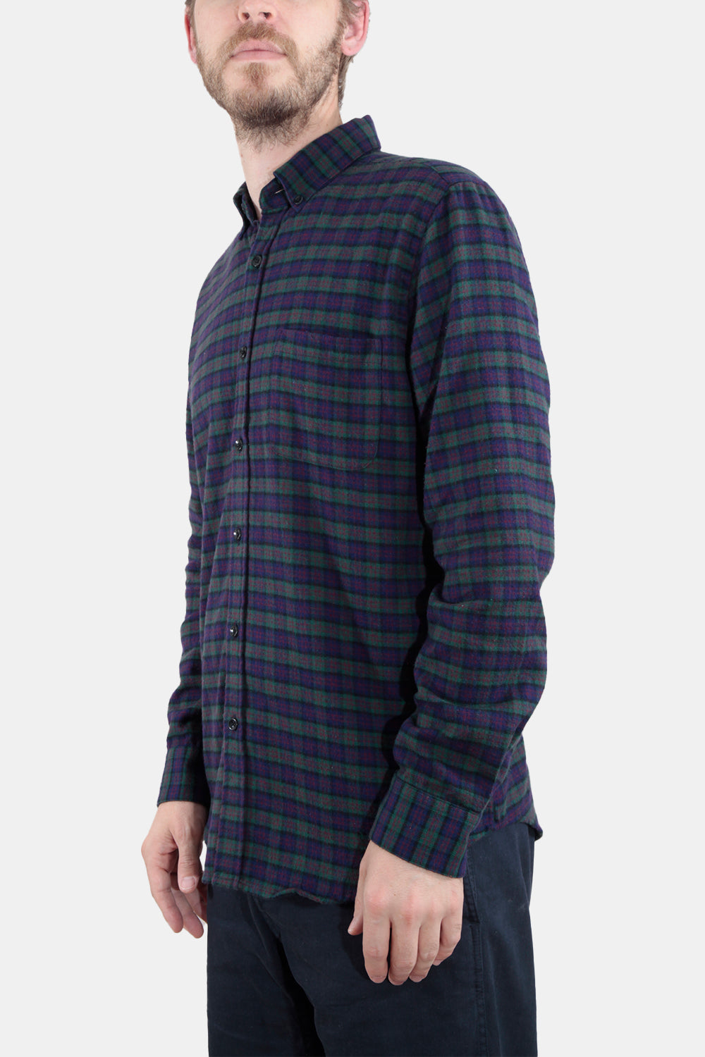 Portuguese Flannel Blom ESP Check Shirt (Blue / Purple) | Number Six