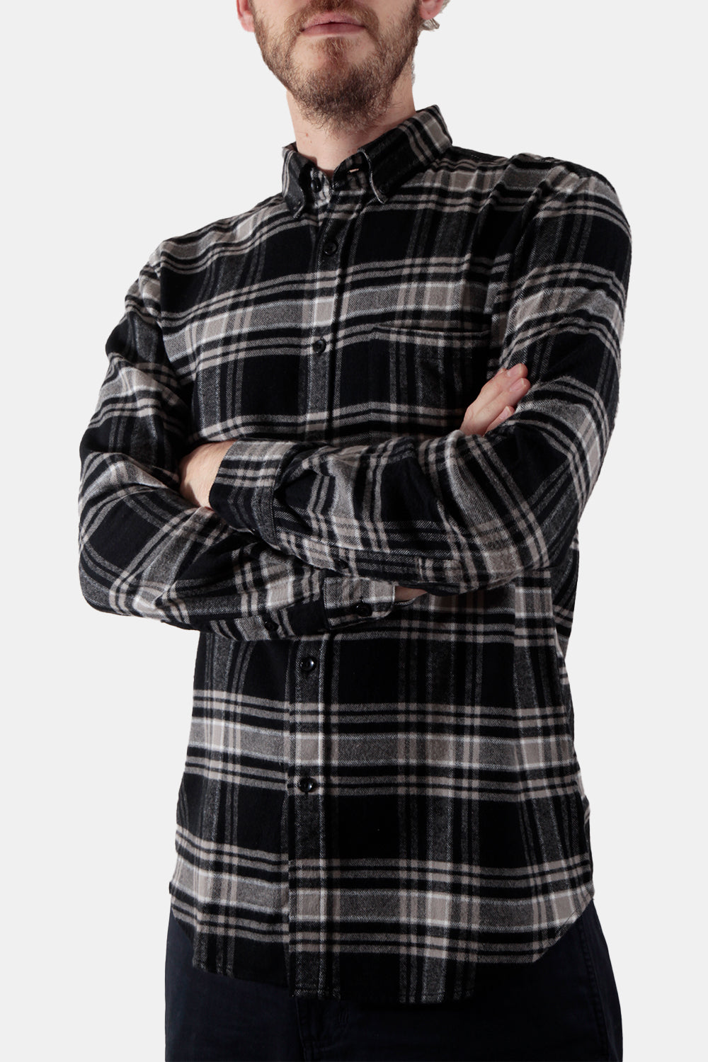 Portuguese Flannel B&B Checked ESP Shirt (Black / Grey)