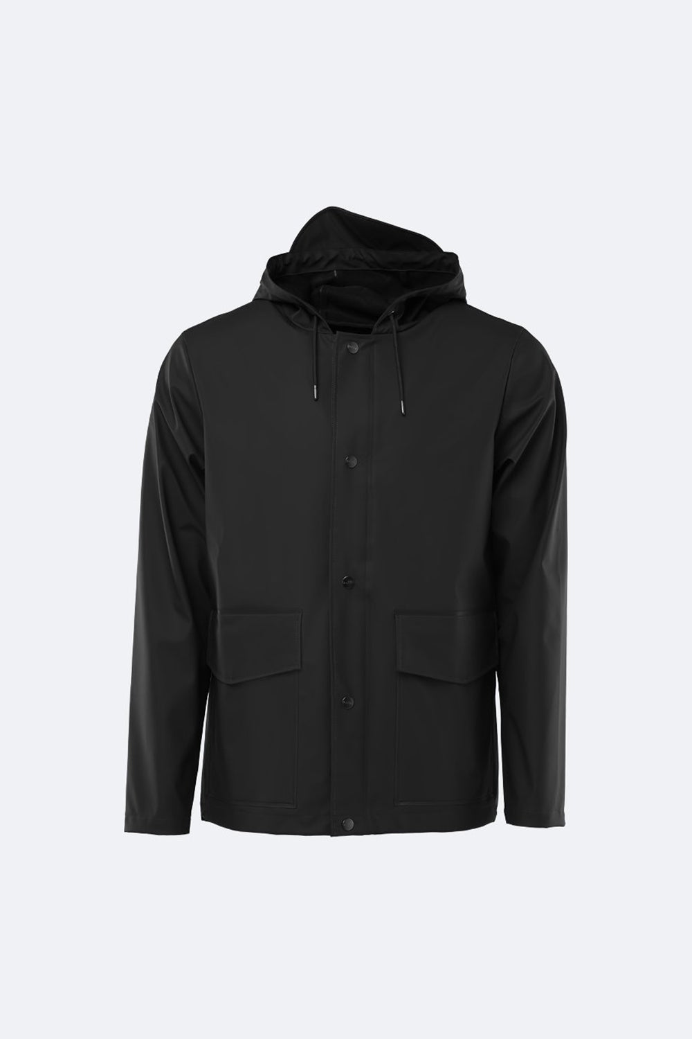 Rains Short Hooded Coat (Black)