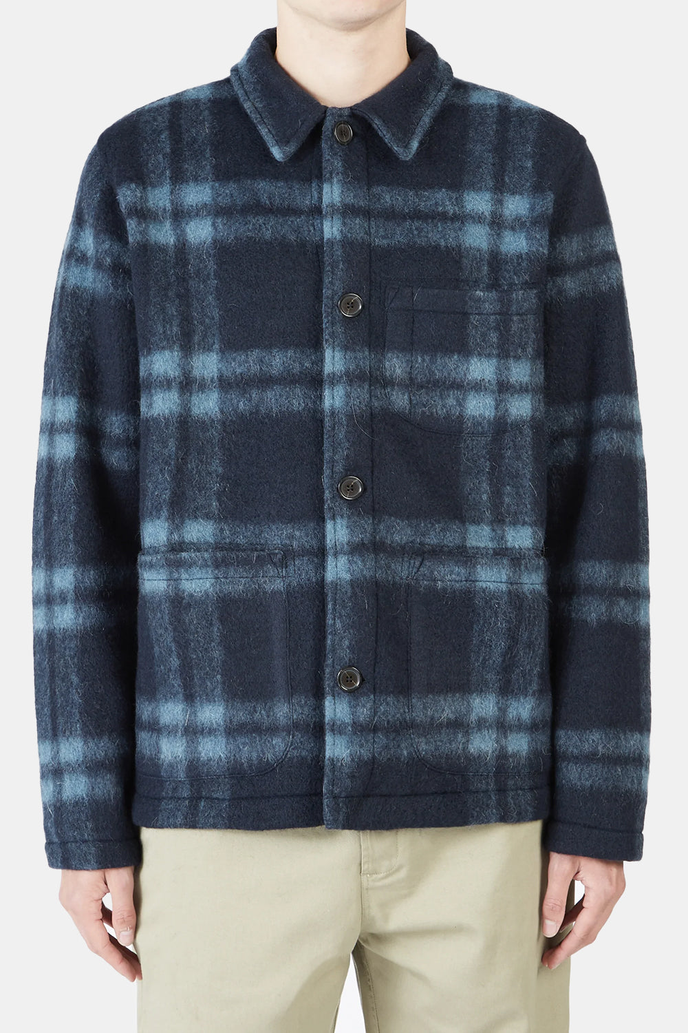 Universal Works Field Jacket (Navy Soft Wool Fleece) | Number Six